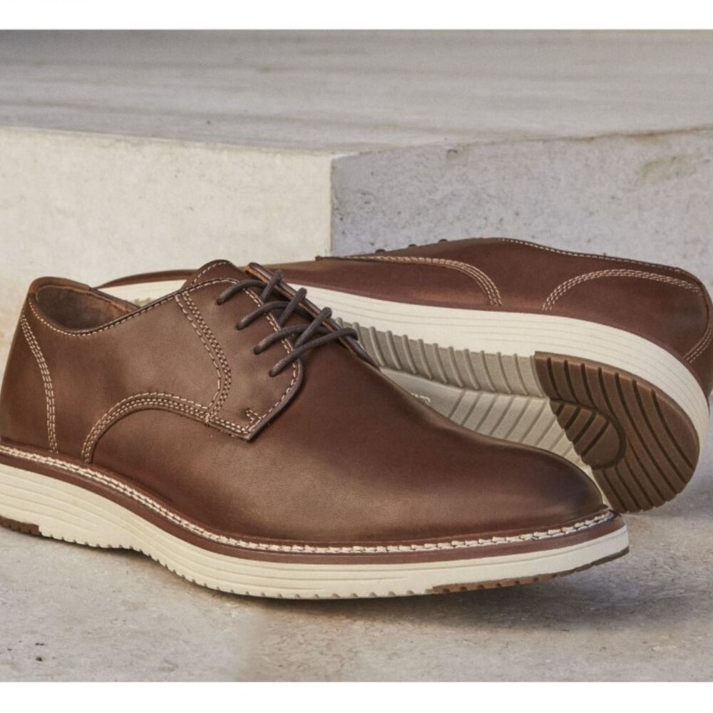 Johnston & Murphy Upton Plain Toe Men's Tan Leather Shoes Size 10 - Picture 16 of 16